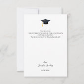 写真の卒業帽子の書道サンキューカードSm 招待状 (裏面)