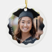 写真の卒業年名または学校の卒業記念 セラミックオーナメント (正面)