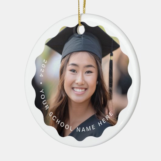 写真の卒業年名または学校の卒業記念 セラミックオーナメント (左)