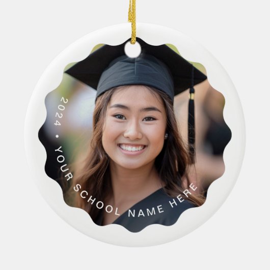写真の卒業年名または学校の卒業記念 セラミックオーナメント (裏面)