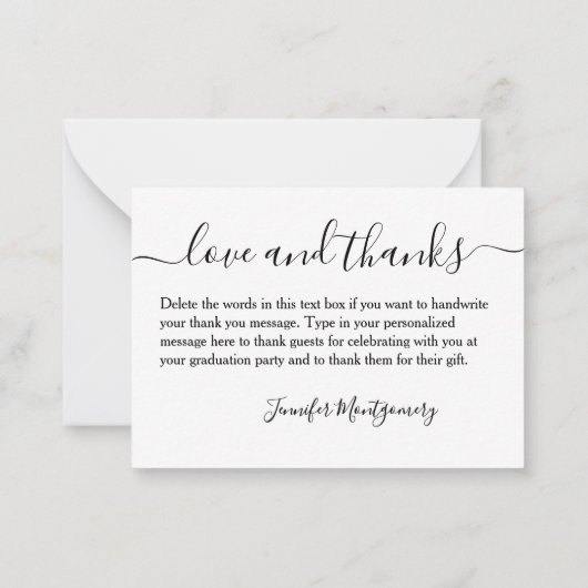 写真の卒業式ありがとうスモールノートカード ノートカード (裏面)