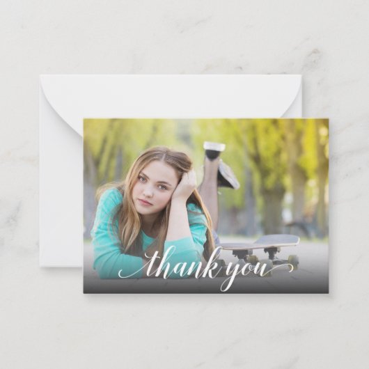 写真の卒業式ありがとうスモールノートカード ノートカード (正面)