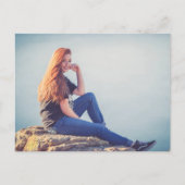 写真の卒業式の保存日付 ポストカード (正面)