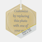 写真の卒業式の追加 ガラスオーナメント (正面)