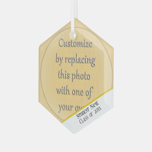 写真の卒業式の追加 ガラスオーナメント (正面左)