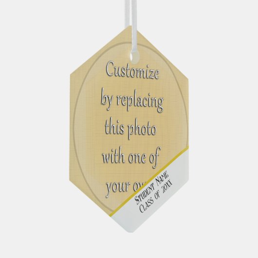 写真の卒業式の追加 ガラスオーナメント (正面右)