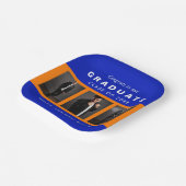 写真の卒業式コラージュ大学院オレンジ・ブルー ペーパープレート (傾斜あり)