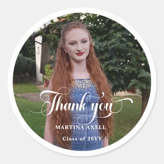 写真の卒業式 ラウンドシール (正面)