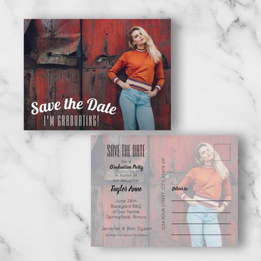 写真の卒業日を保存 ポストカード