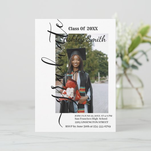 写真の卒業案内 招待状 (スタンド正面)