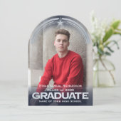 写真の卒業発表とパーティの招待状 招待状 (スタンド正面)