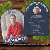 写真の卒業発表とパーティの招待状 招待状