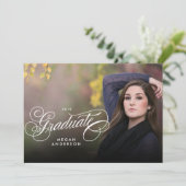 写真の卒業発表の招待状のスクリプト 案内状 (スタンド正面)