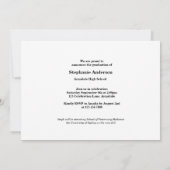 写真の卒業発表の招待状 案内状 (裏面)