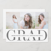 写真の卒業発表の招待状 案内状 (正面/裏面)