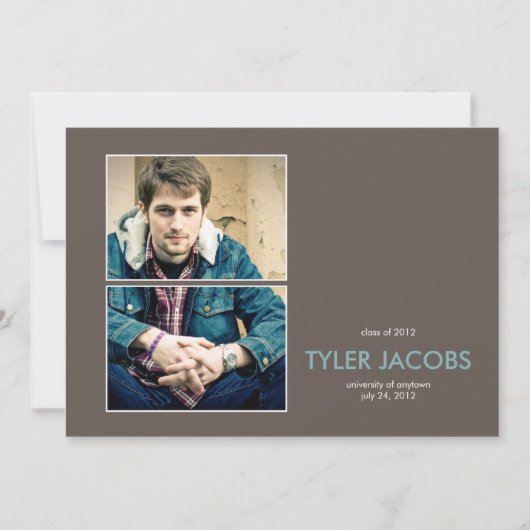 写真の卒業発表の接続 案内状 (正面)