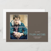 写真の卒業発表の接続 案内状 (正面/裏面)