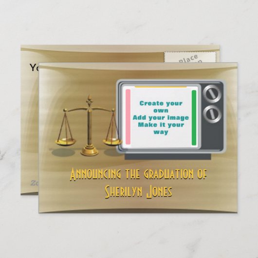 写真の卒業発表の追加 案内ポストカード (正面/裏面)