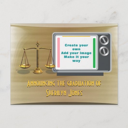 写真の卒業発表の追加 案内ポストカード (正面)