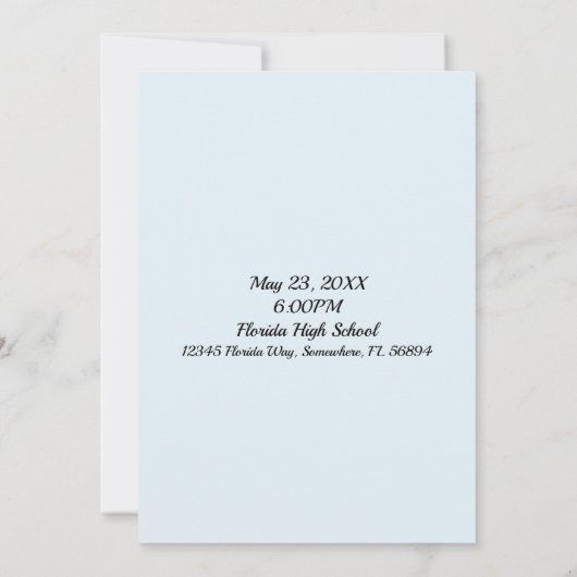 写真の卒業発表 招待状 (裏面)