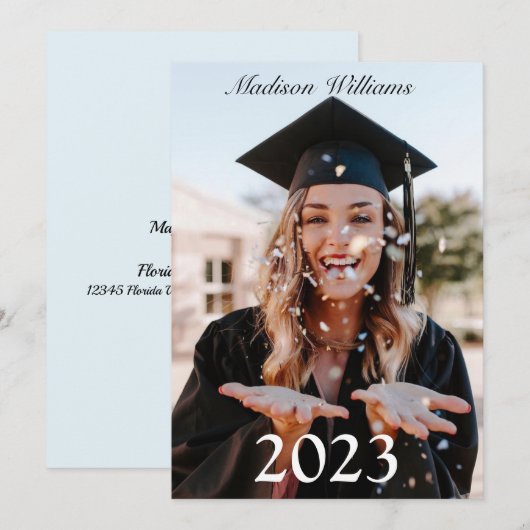 写真の卒業発表 招待状 (正面/裏面)