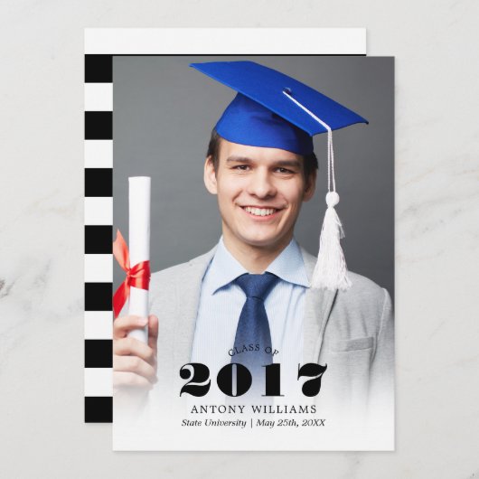 写真の卒業発表 案内状 (正面/裏面)