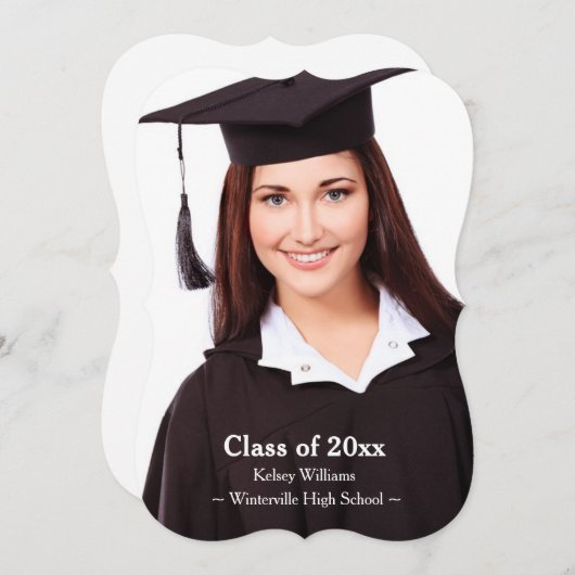 写真の卒業発表 案内状 (正面/裏面)