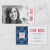 写真の卒業|のいかりおよびハートパターン コーリングカード (正面/裏面)