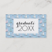 写真の卒業|のかわいいヨットパターン コーリングカード (裏面)