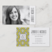 写真の卒業|のイカットのヴィンテージパターン コーリングカード (正面/裏面)