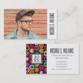 写真の卒業|のカラフルで幾何学的な六角形 コーリングカード (正面/裏面)