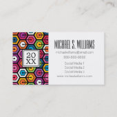 写真の卒業|のカラフルで幾何学的な六角形 コーリングカード (裏面)