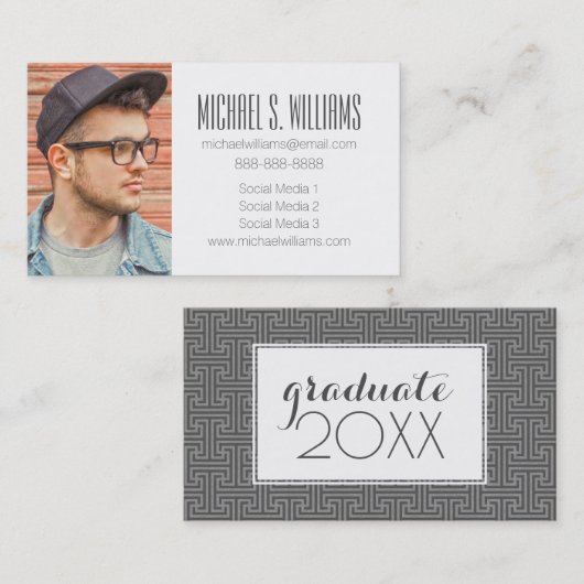 写真の卒業|のシンプルで幾何学的な形 コーリングカード (正面/裏面)