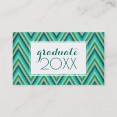 写真の卒業|のジグザグ形のストライプのな背景 コーリングカード (裏面)