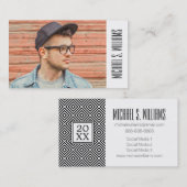 写真の卒業|のストライプなパターン コーリングカード (正面/裏面)