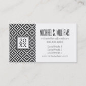 写真の卒業|のストライプなパターン コーリングカード (裏面)