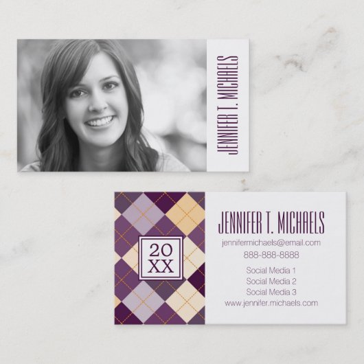 写真の卒業|のセーターの背景 コーリングカード (正面/裏面)