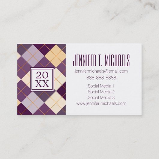 写真の卒業|のセーターの背景 コーリングカード (裏面)