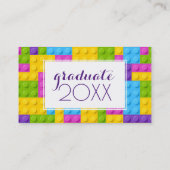 写真の卒業|のプラスチック建築のブロック コーリングカード (裏面)