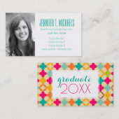 写真の卒業|のヴィンテージの中世ロゼット コーリングカード (正面/裏面)