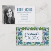 写真の卒業|のヴィンテージの魚パターン コーリングカード (正面/裏面)