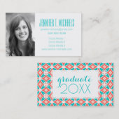 写真の卒業|の多彩な民族パターン コーリングカード (正面/裏面)