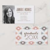 写真の卒業|の幾何学的でアステカなパターン コーリングカード (正面/裏面)