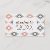 写真の卒業|の幾何学的でアステカなパターン コーリングカード (裏面)