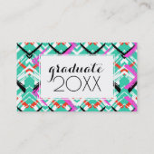 写真の卒業|の手描きのティール（緑がかった色）のジグザグ形 コーリングカード (裏面)