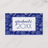 写真の卒業|の明るく青い貝パターン コーリングカード (裏面)