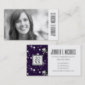 写真の卒業|の暗い色のEmoパターン コーリングカード (正面/裏面)