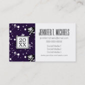 写真の卒業|の暗い色のEmoパターン コーリングカード (裏面)