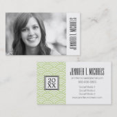 写真の卒業|の東洋の波の背景 コーリングカード (正面/裏面)