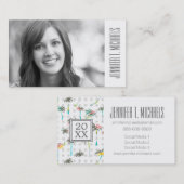 写真の卒業|の水彩画のヤシの木 コーリングカード (正面/裏面)